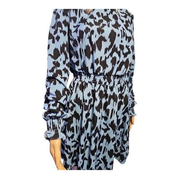 shein blue leopard dress - Picture 4 of 8